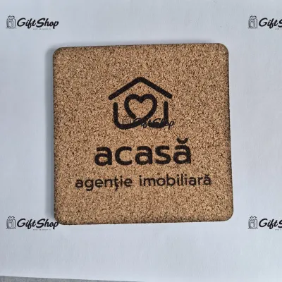 Suport pahare din pluta personalizat